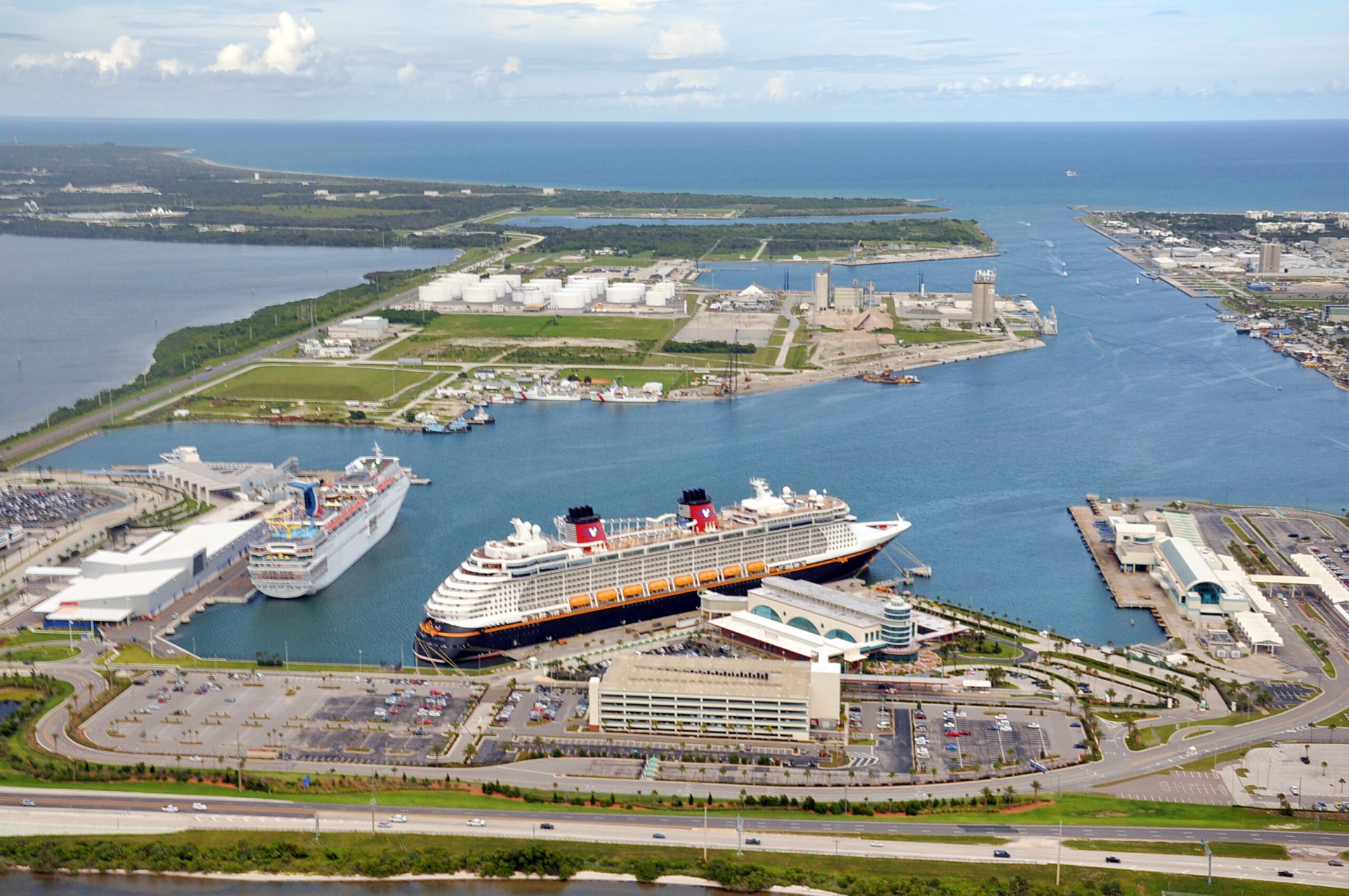 Aerial view of Cape Canaveral, FL