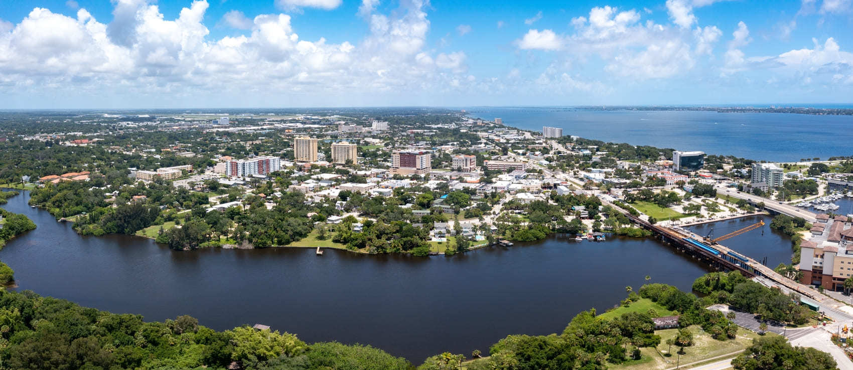 Aerial view of Melbourne, FL