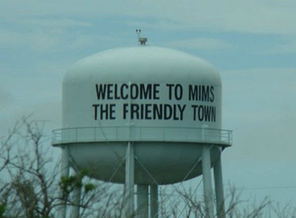 Aerial view of Mims, FL