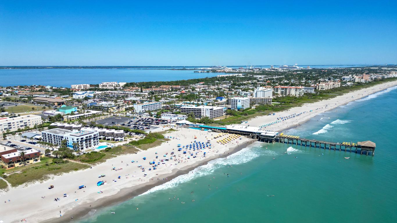 Aerial view of Cocoa Beach, FL