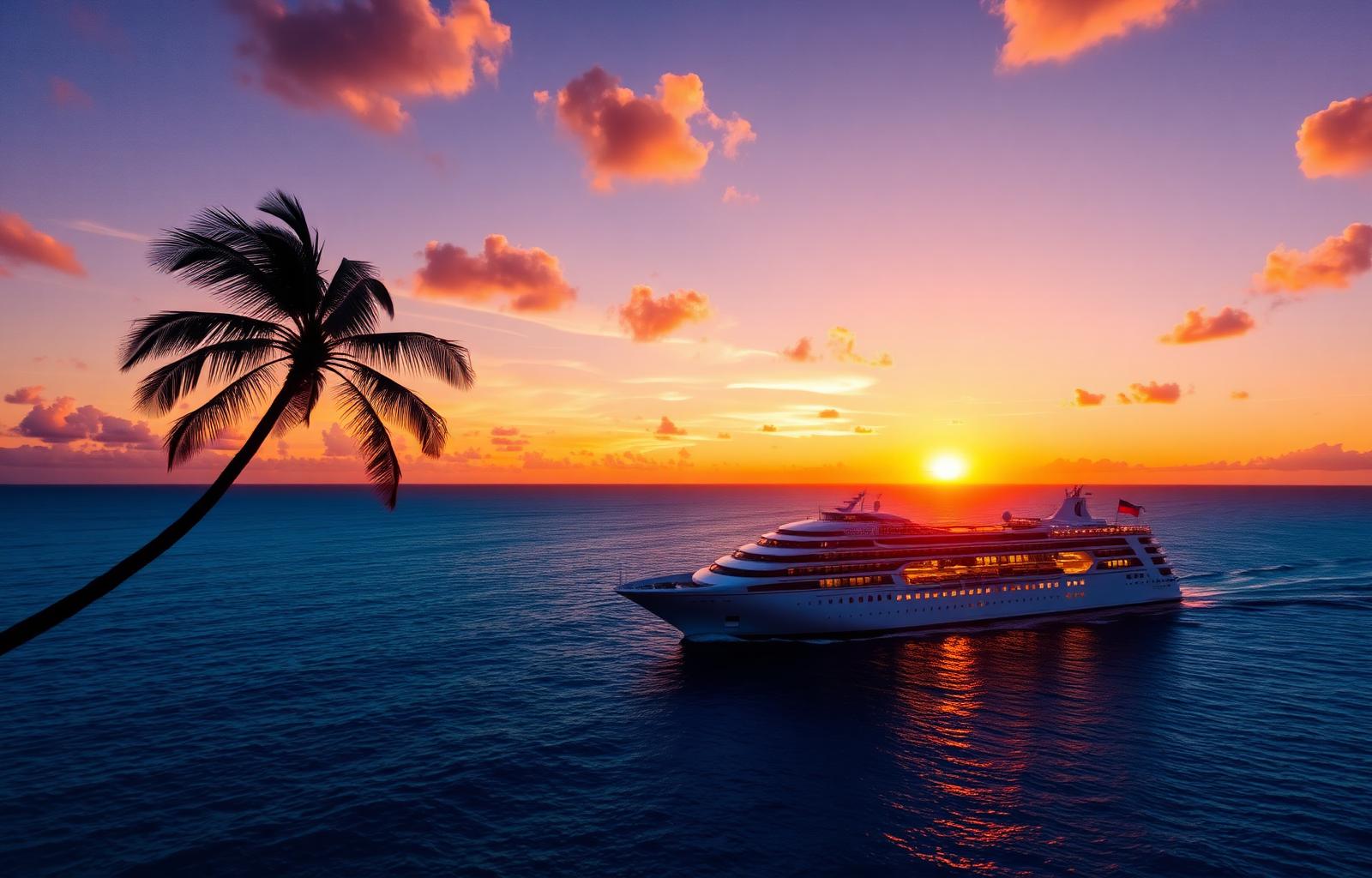 Luxury cruise ship at sunset — ProCraft Renovations customer appreciation